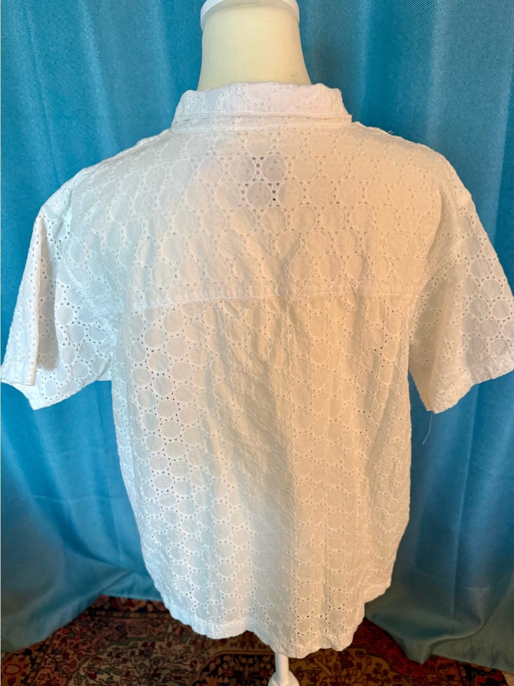 Disney White Eyelet Short Sleeve Blouse with Winnie the Pooh embroidery - Picture 2 of 5